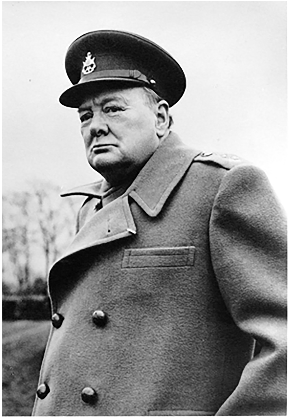 Winston Churchill in British Warm Cloth Great Coat