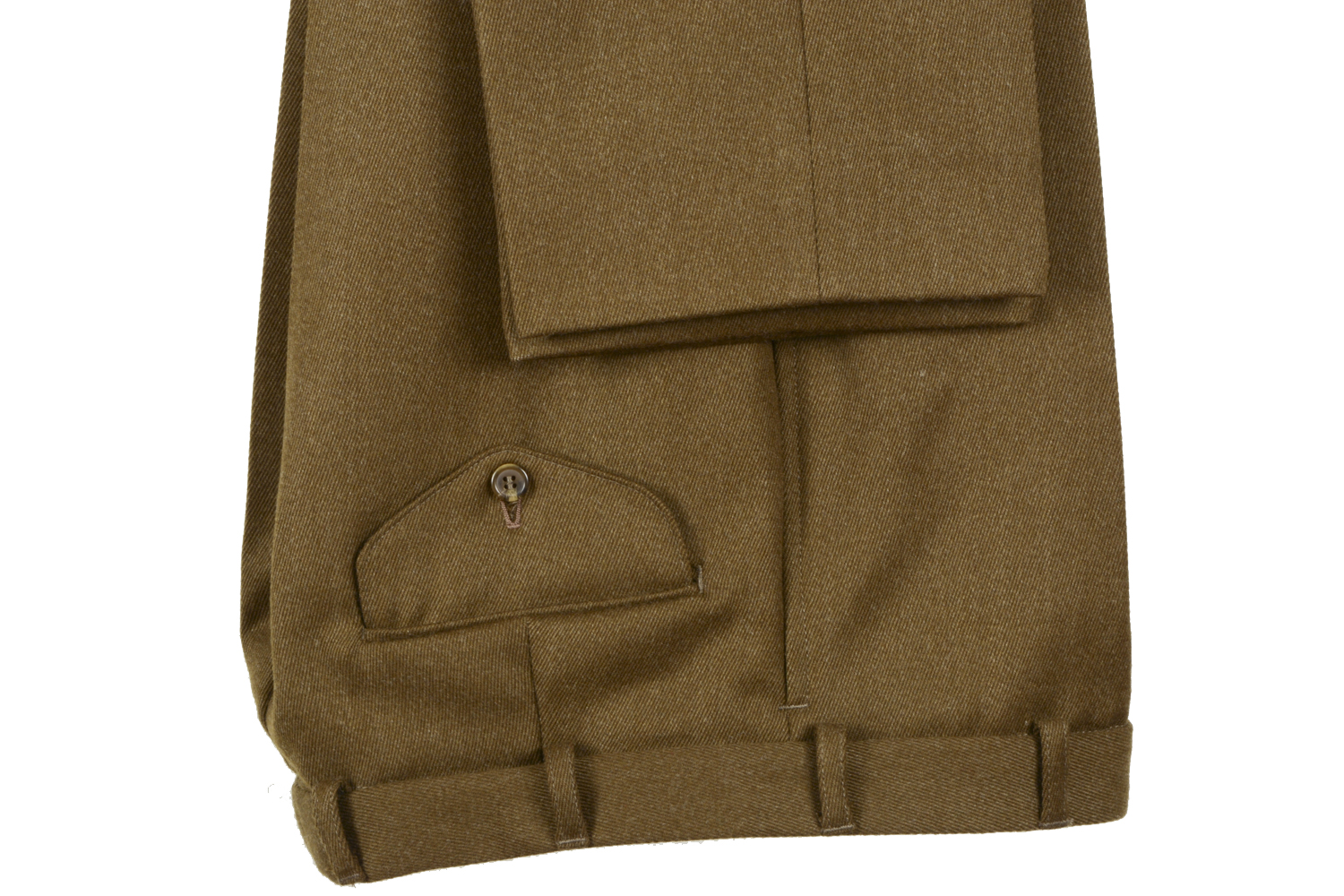 Khaki Whipcord Winter Trousers - Ready to Wear! - Bookster Tailoring